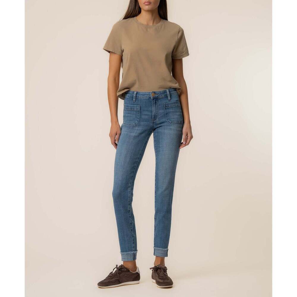 Kut from the Kloth Amy Crop Straight Leg in Attractive Wash Size 88 / Attractive